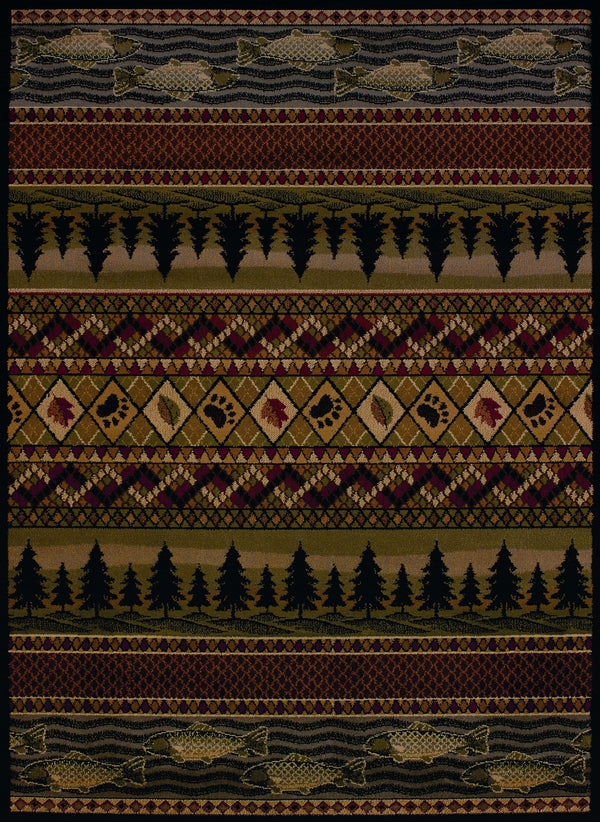 Large Area Rugs - 94" x 126" x 0.4" Lodge Polypropylene Oversize Rug