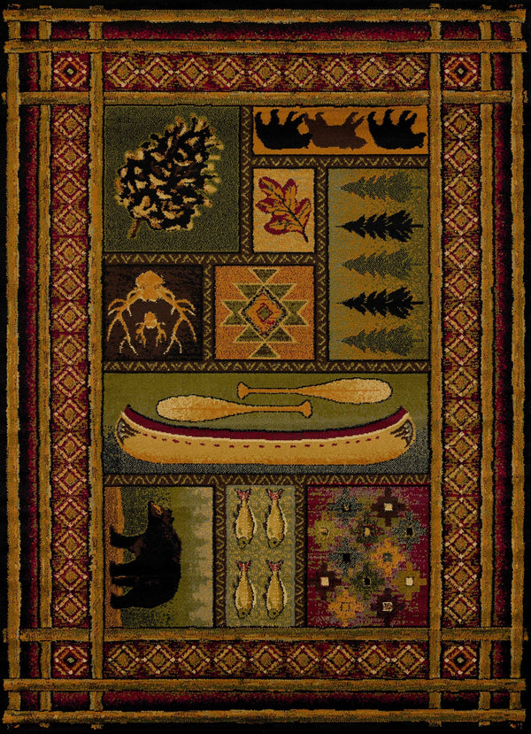 Hallway Runner Rug - 22" x 86" x 0.4" Multi Polypropylene Runner Rug