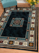 Long Runner Rugs - 27" x 86" x 0.39" Navy Polyester Runner Rug