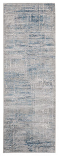 Long Runner Rugs - 31" x 86" x 0.39" Blue Viscose/Polyester Runner Rug