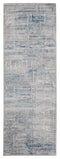 Long Runner Rugs - 31" x 86" x 0.39" Blue Viscose/Polyester Runner Rug