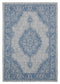 Natural Fiber Rugs - 63" x 90" x 0.04" Blue Polypropylene Area Rug
