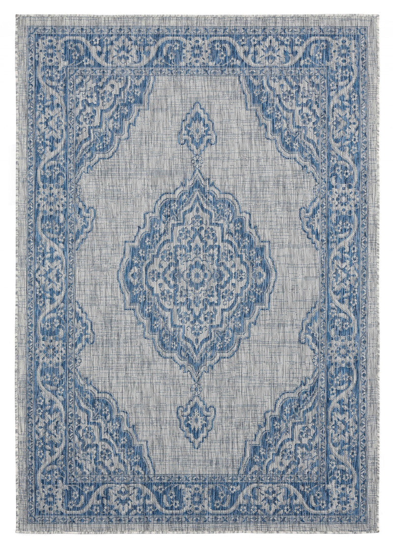 Natural Fiber Rugs - 63" x 90" x 0.04" Blue Polypropylene Area Rug