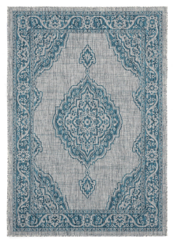 Aqua Rug - 94" x 126" x 0.04" Aqua Polypropylene Oversize Rug