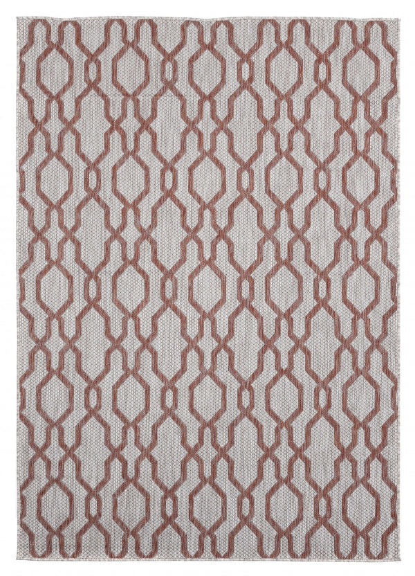 Large Area Rugs - 94" x 126" x 0.04" Terracotta Polypropylene Oversize Rug