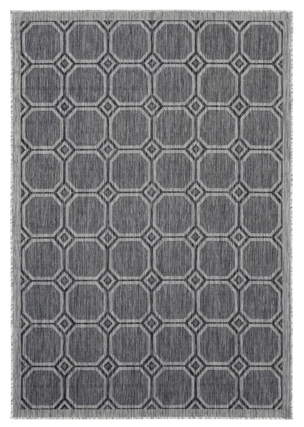Black Rug - 94" x 126" x 0.04" Black Polypropylene Oversize Rug