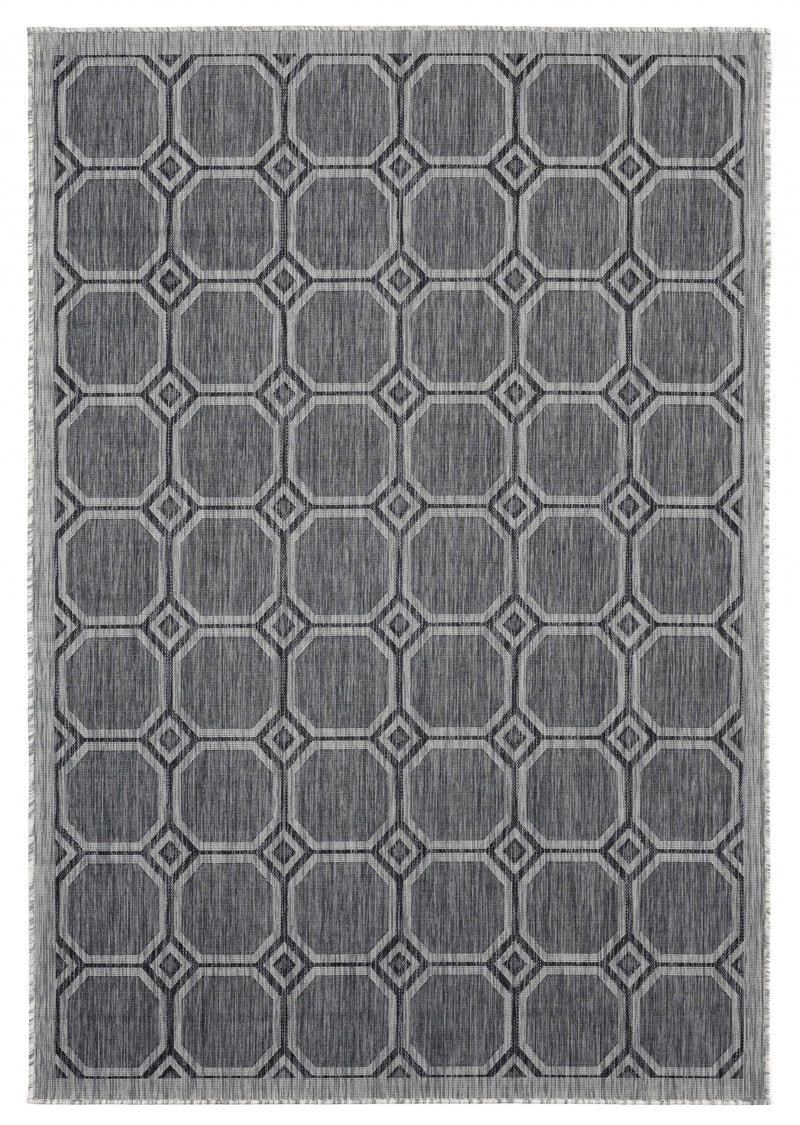 Black Rug - 94" x 126" x 0.04" Black Polypropylene Oversize Rug