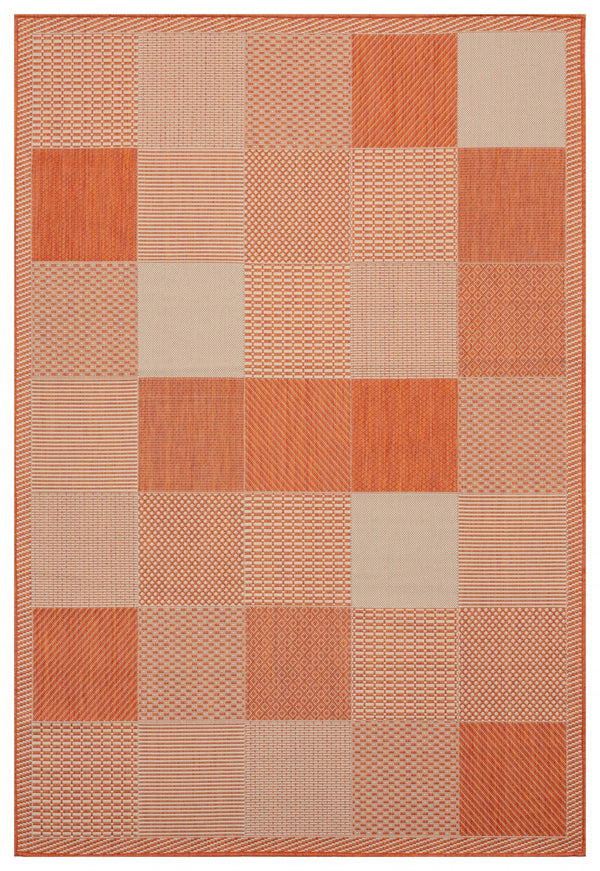 Large Area Rugs - 94" x 126" x 0.04" Terracotta Polypropylene Oversize Rug