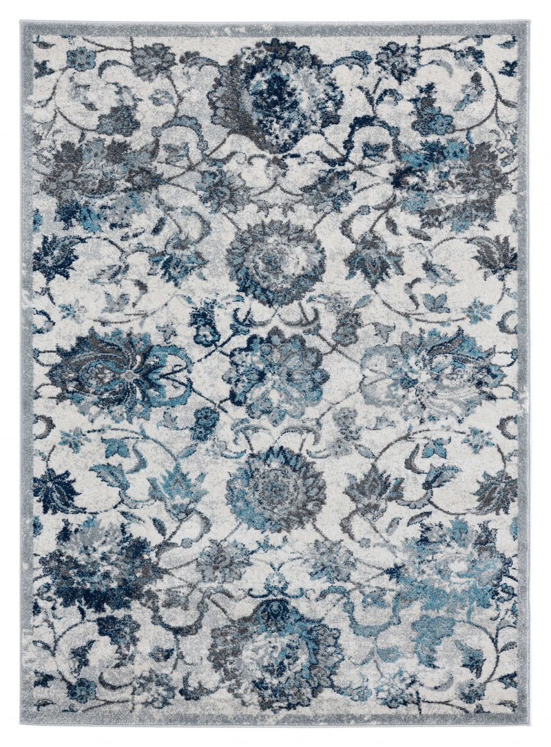 Long Runner Rugs - 31" x 86" x 0.4" Grey Olefin Runner Rug