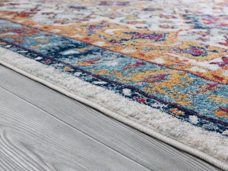 Natural Fiber Rugs - 63" x 86" x 0.4" Blue Olefin Area Rug