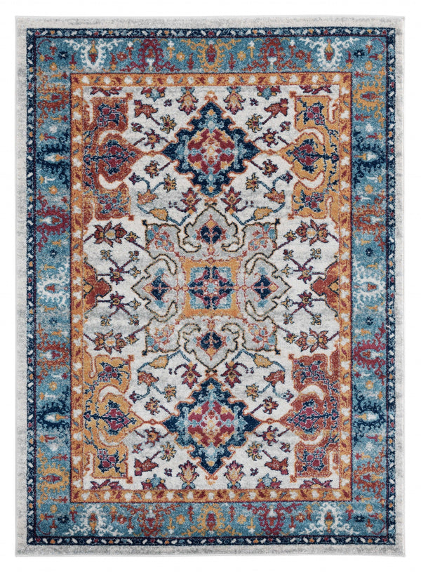 Blue Rug Living Room - 118" x 158" x 0.43" Blue Olefin Oversize Rug