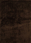 Modern Carpet - 63 x 86" x 2.7" Chocolate Olefin/Polypropylene Polyester Area Rug