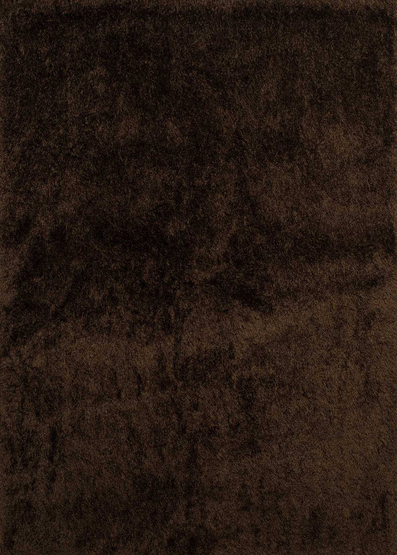 Modern Carpet - 63 x 86" x 2.7" Chocolate Olefin/Polypropylene Polyester Area Rug