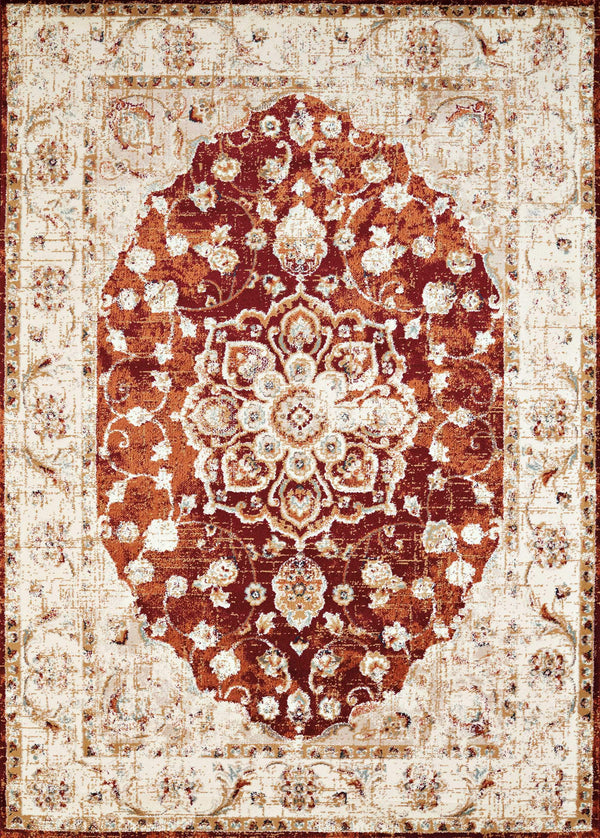 Modern Carpet - 63" x 86" x 0.39" Crimson Olefin Area Rug