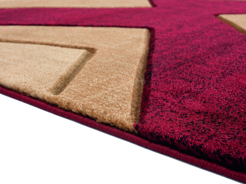 Modern Carpet - 6 x 90" x 0.5 Burgundy Olefin/Polypropylene Area Rug