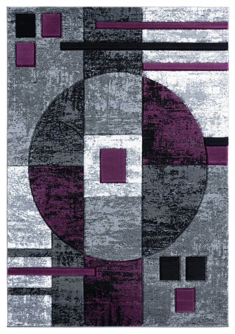 Accent Rugs - 22" x 32" x 0.5" Plum Olefin/Polypropylene Accent Rug