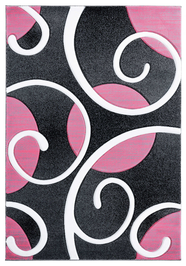 Stair Rug Runner - 31" x 88" x 0.53" Pink Olefin/Polypropylene Runner Rug