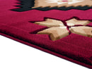 New Carpet - 63" x 90" x 0.53" Burgundy Olefin/Polypropylene Area Rug