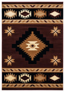 Brown Area Rugs - 22" x 32" x 0.53" Brown Olefin/Polypropylene Accent Rug