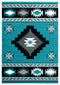 New Carpet - 63" x 90" x 0.53" Turquoise Olefin/Polypropylene Area Rug