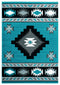 New Carpet - 94" x 126" x 0.53" Turquoise Olefin/Polypropylene Area Rug