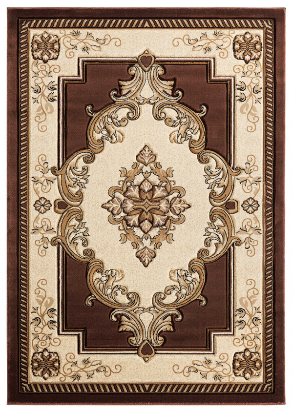 Carpet Warehouse - 22" x 32" x 0.53" Chocolate Olefin/Polypropylene Accent Rug