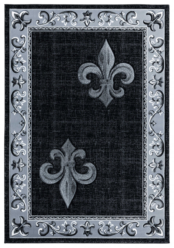 Christmas Rugs - 94" x 126" x 0.53" Grey Olefin/Polypropylene Area Rug