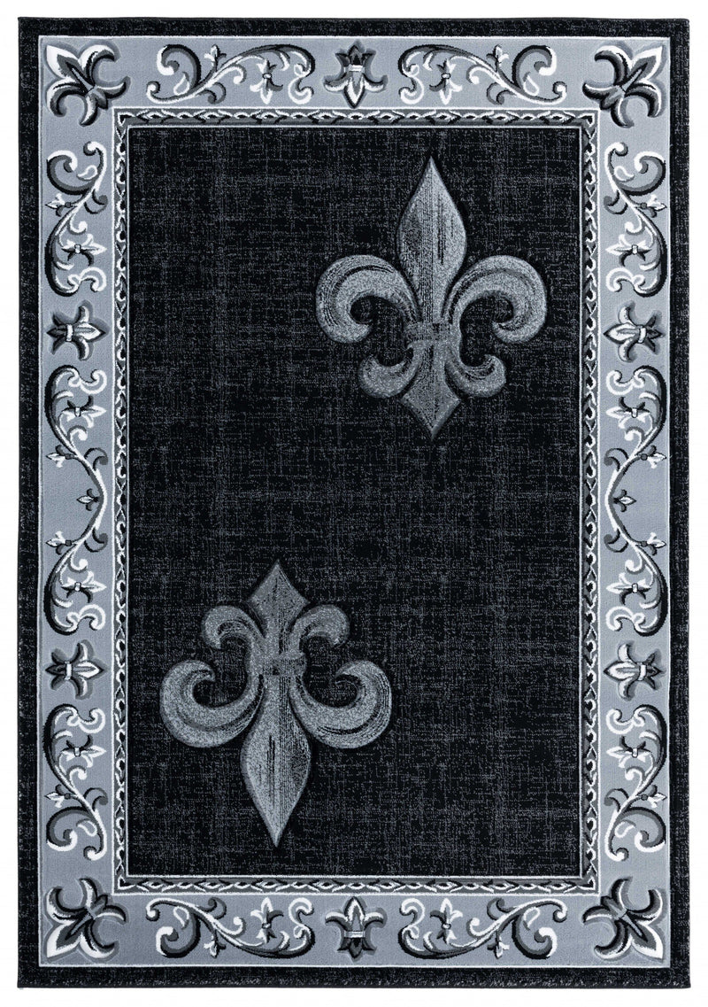 Christmas Rugs - 94" x 126" x 0.53" Grey Olefin/Polypropylene Area Rug