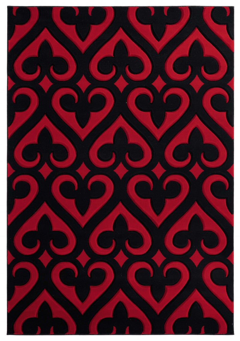 Red Rug - 94" x 126" x 0.53" Red Olefin/Polypropylene Area Rug