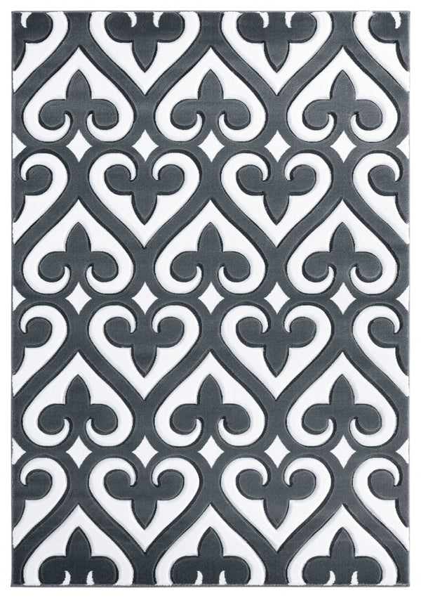 Christmas Rugs - 22" x 32" x 0.53" Grey Olefin/Polypropylene Accent Rug