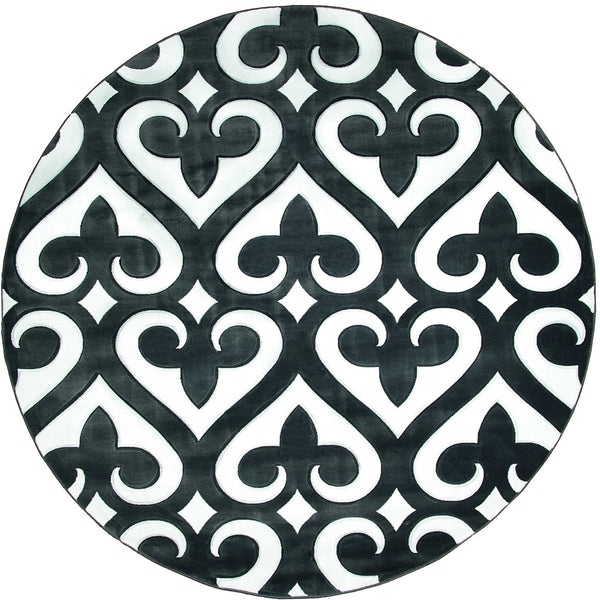 Christmas Rugs - 94" x 94" x 0.53" Grey Olefin/Polypropylene Round Rug