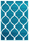 Carpet Deals - 63" x 90" x 0.53" Turquoise Olefin/Polypropylene Area Rug