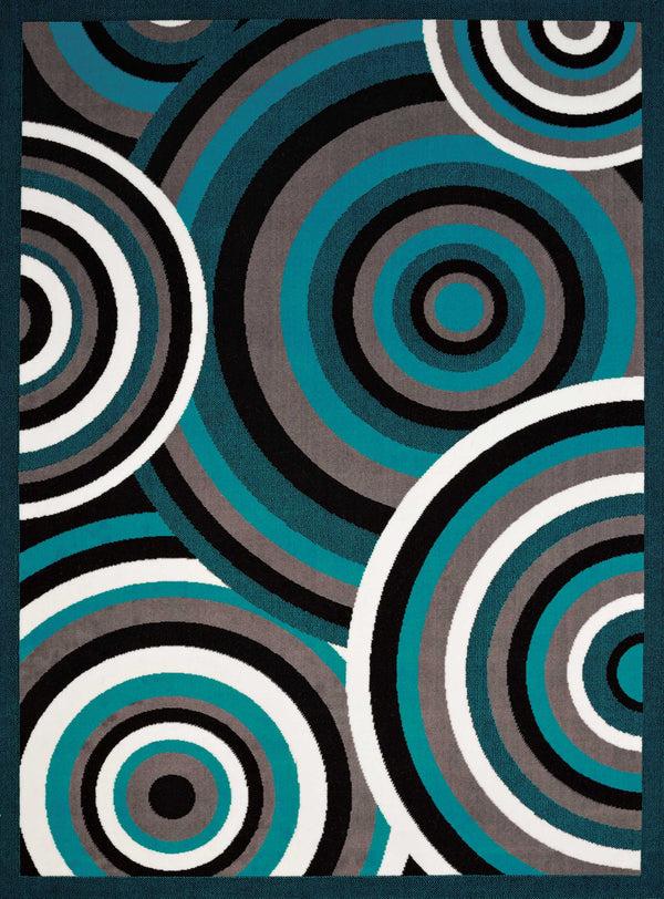 Aqua Rug - 63" x 86" x 0.4" Aqua Olefin Area Rug
