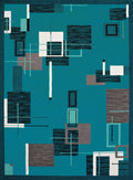 Aqua Rug - 22" x 36" x 0.4" Aqua Olefin Accent Rug
