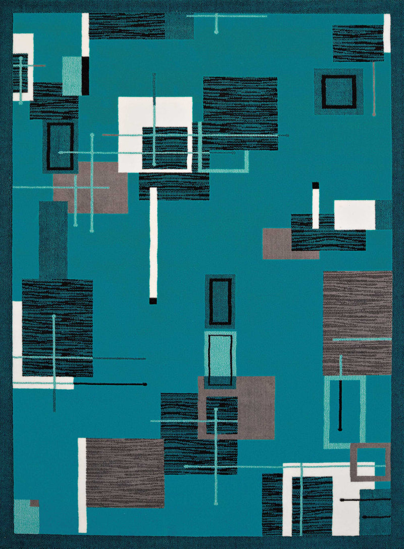 Aqua Rug - 22" x 36" x 0.4" Aqua Olefin Accent Rug