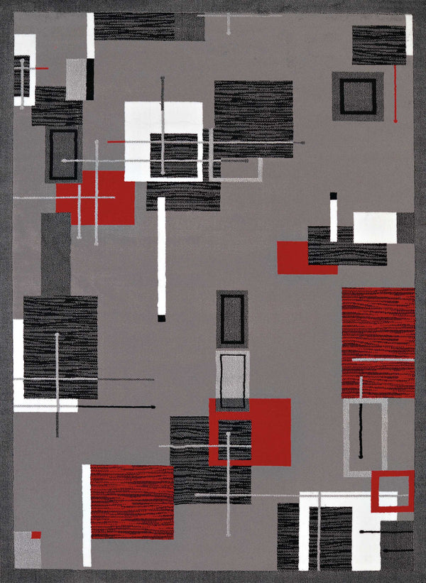 Floor Rugs - 22" x 36" x 0.4" Grey Olefin Accent Rug