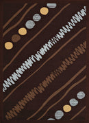 Brown Area Rugs - 22" x 36" x 0.4" Dark Brown Olefin Accent Rug