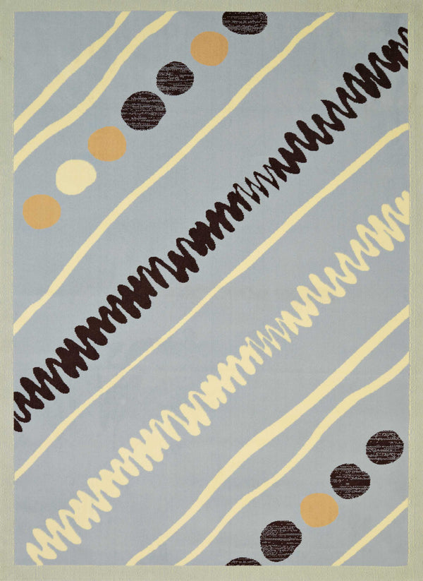 Blue Rug - 22" x 36" x 0.4" Blue Olefin Accent Rug
