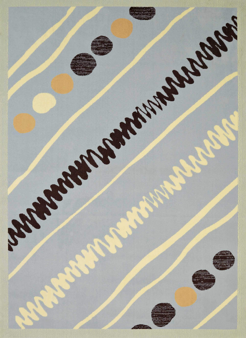 Blue Rug - 94" x 126" x 0.4" Blue Olefin Oversize Rug