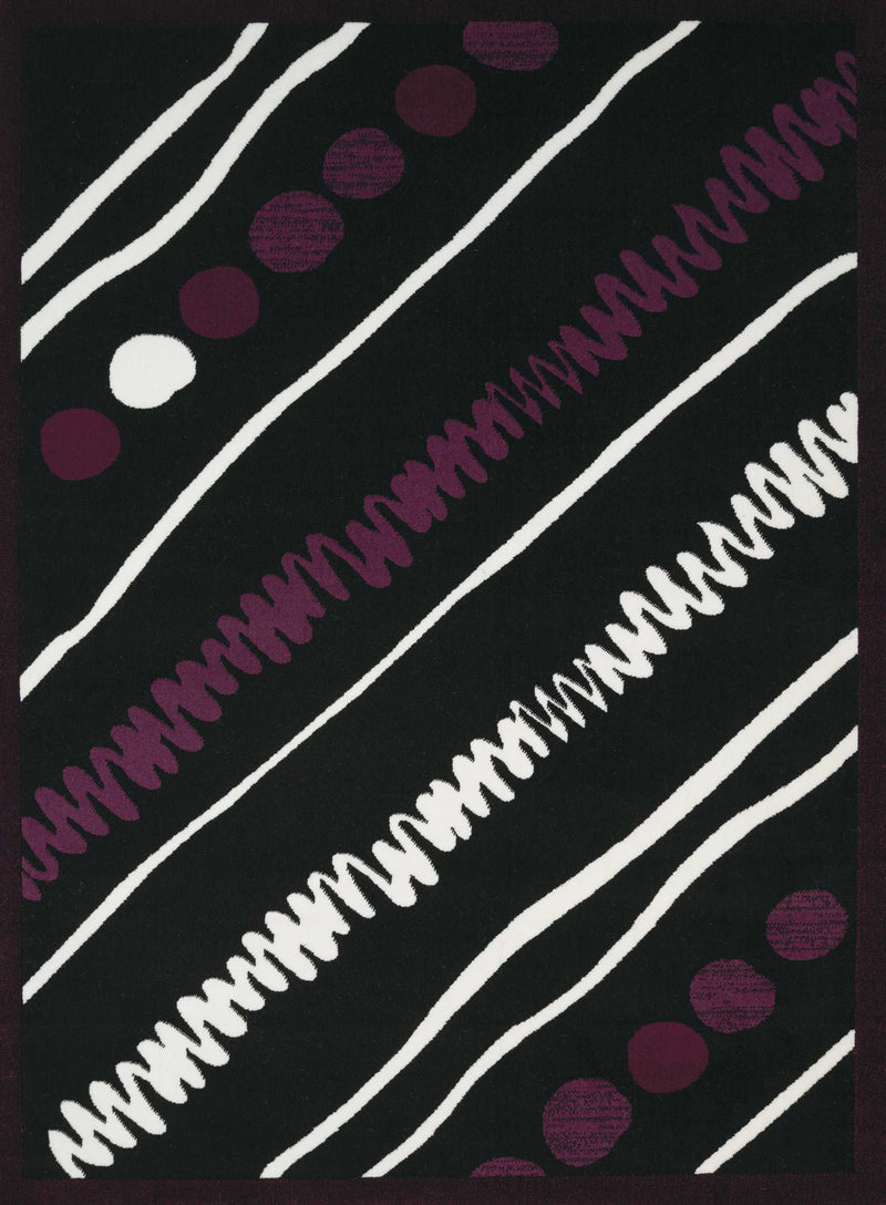 Black Rug - 22" x 36" x 0.4" Black Olefin Accent Rug