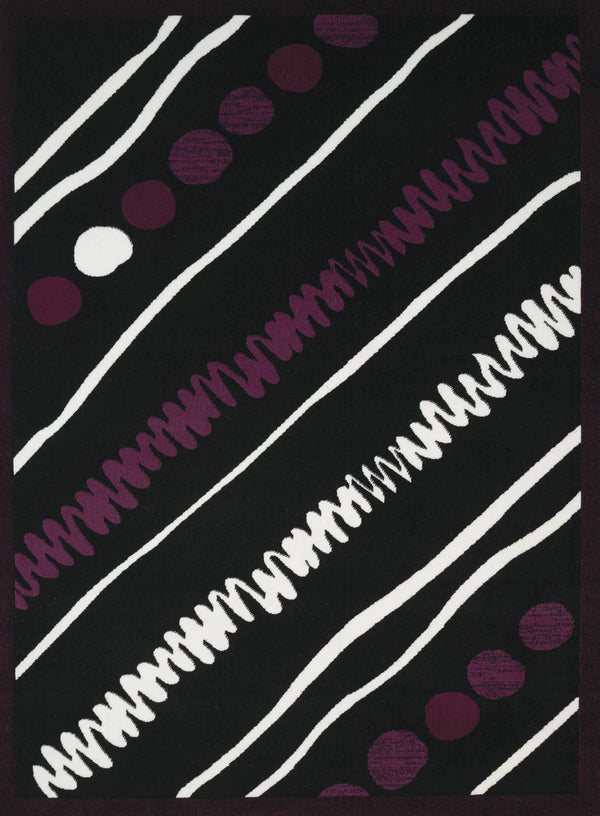 Black Rug - 63" x 86" x 0.4" Black Olefin Area Rug