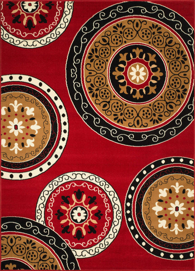 Cheap Runner Rugs - 33" x 86" x 0.4" Red Olefin Runner Rug