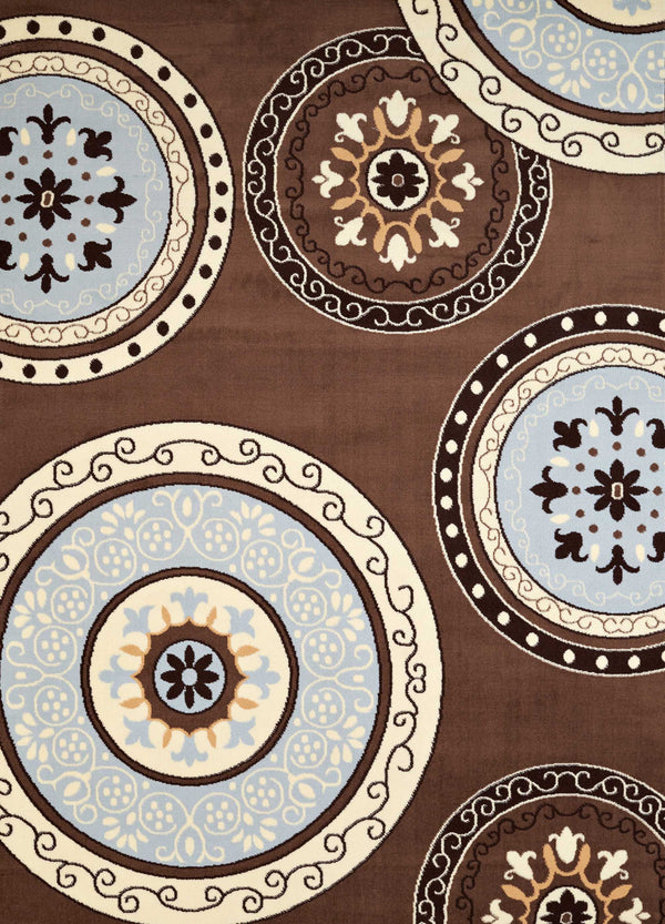 Cheap Runner Rugs - 33" x 86" x 0.4" Brown Olefin Runner Rug