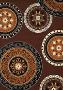 Brown Area Rugs - 22" x 36" x 0.4" Dark Brown Olefin Accent Rug