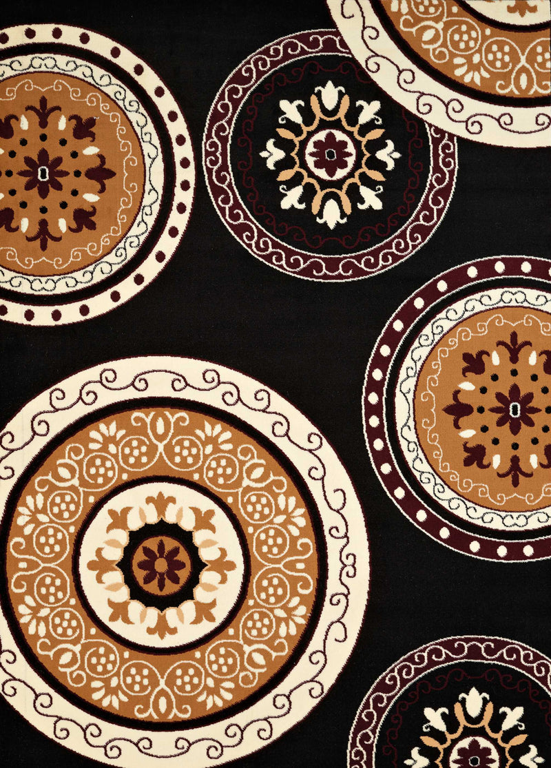 Black Rug - 63" x 86" x 0.4" Black Olefin Area Rug