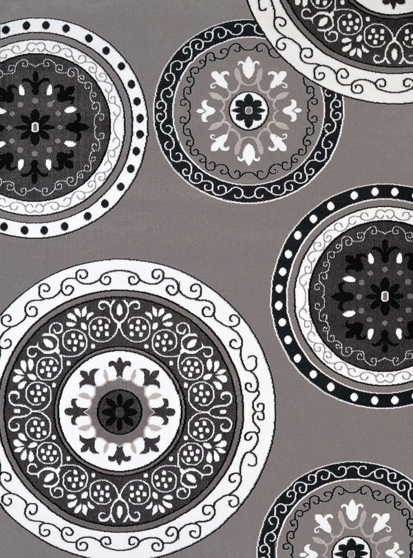 Floor Rugs - 22" x 36" x 0.4" Grey Olefin Accent Rug