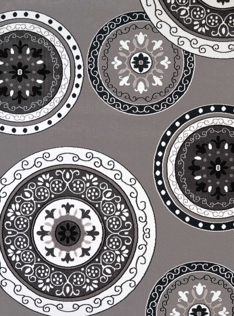 Floor Rugs - 22" x 36" x 0.4" Grey Olefin Accent Rug