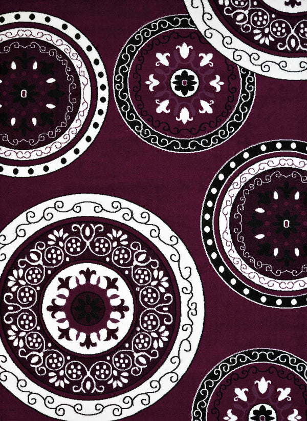 Cheap Runner Rugs - 33" x 86" x 0.4" Plum Olefin Runner Rug