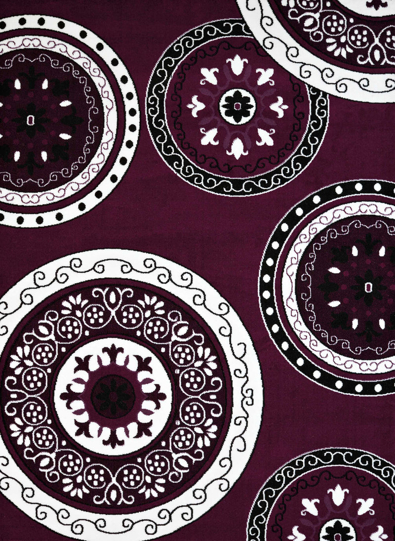 Cheap Runner Rugs - 33" x 86" x 0.4" Plum Olefin Runner Rug