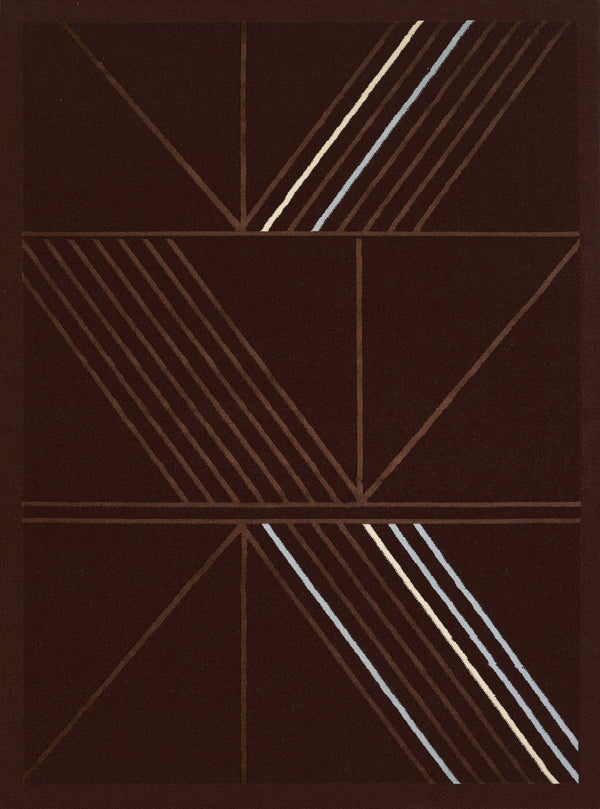 Brown Area Rugs - 22" x 36" x 0.4" Dark Brown Olefin Accent Rug